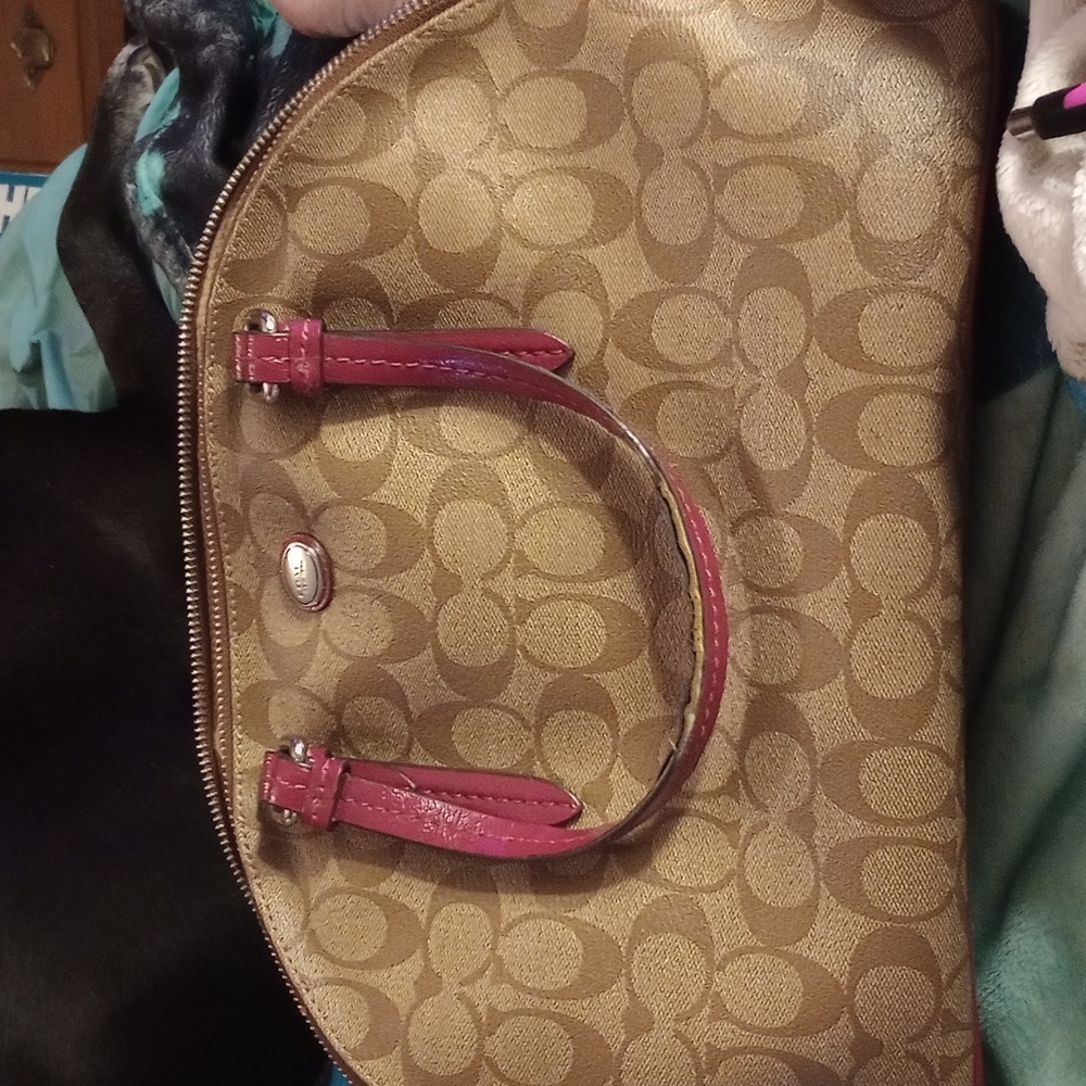 COACH PEYTON SIGNATURE CORA DOAMED SATCHEL